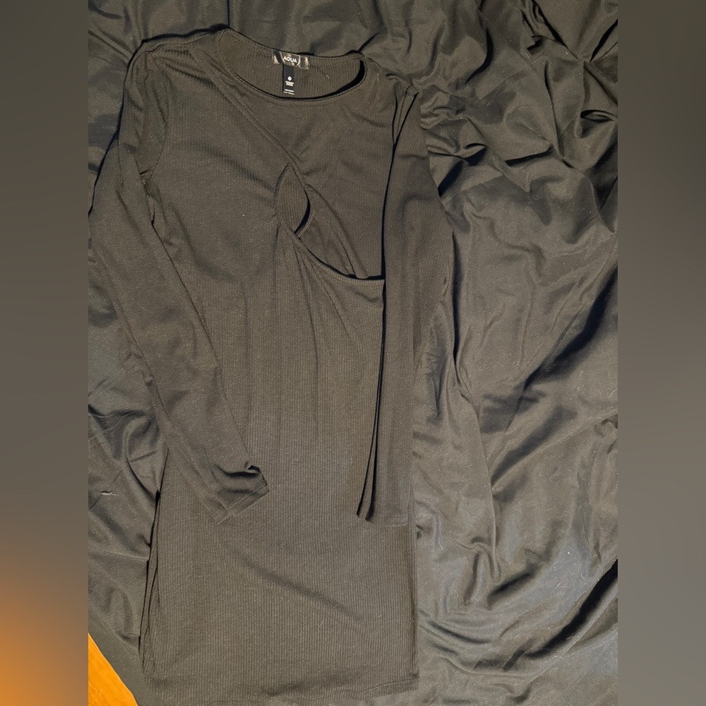 Aqua Black Ribbed Garment